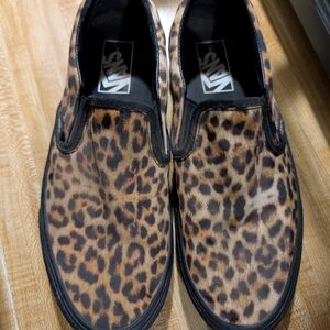 Vans Leopard Print Slip-On Shoes